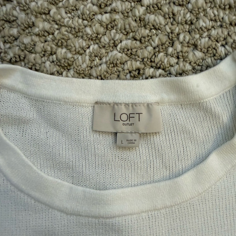 LOFT White Knit Sweater